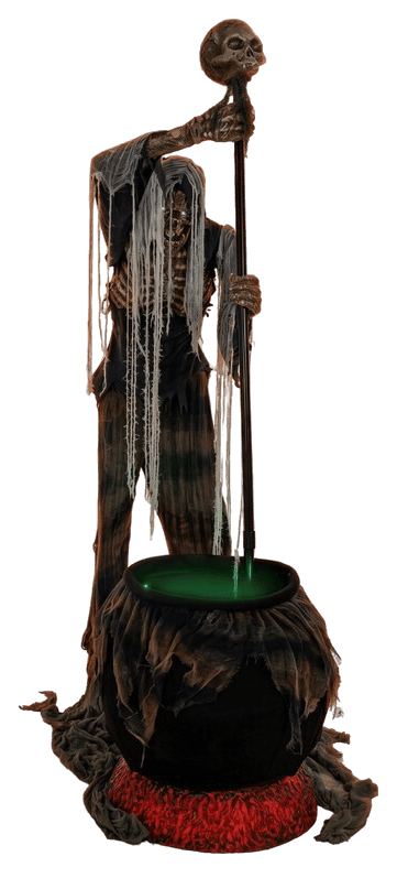 Zombie Skeleton with Cauldron Animatronic